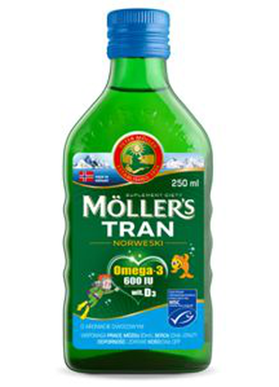 Moller's Tran Норвежская фруктовый аромат, 250мл