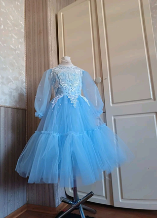 Блакитна сукня для дівчинки на свята подарунок  випускний