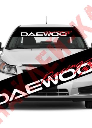 Полоса на лобовое стекло автомобиля - Daewoo Racing, 135*20 см