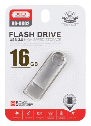 USB Flash Drive XO DK02 USB3.0 16 GB Колір Сталевий