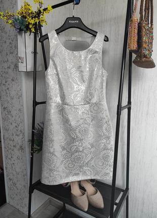 Платье белое серебряное коротенькое праздничное на свадьбы 💒 👰🪷