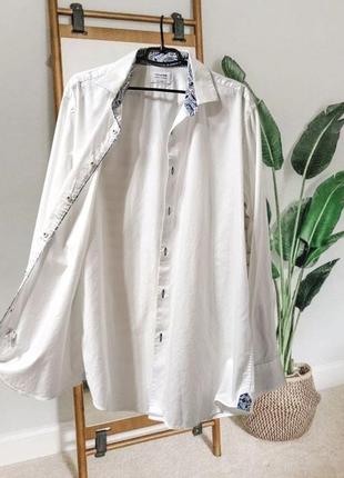 Белая рубашка хлопковая с элементами вышиванки tm lewin