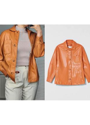 Оранжевая куртка женская berska кожаная куртка оверсайз куртка...