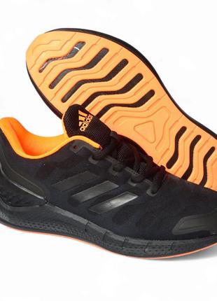 Adidas чорні з помаранчевим кросівки кеди чоловічі адідас весн...