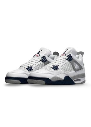 Мужские кроссовки nike air jordan 4 retro white blue