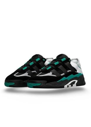 Мужские кроссовки adidas originals niteball prm black white green