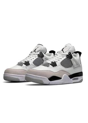 Мужские кроссовки nike air jordan 4 retro m white military