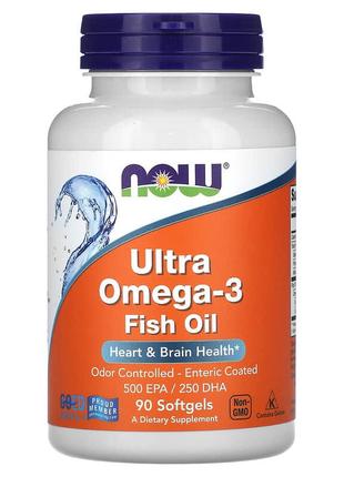 Ультра Омега 3 500 EPA 250 DHA Now Foods Ultra Omega-3 поддерж...