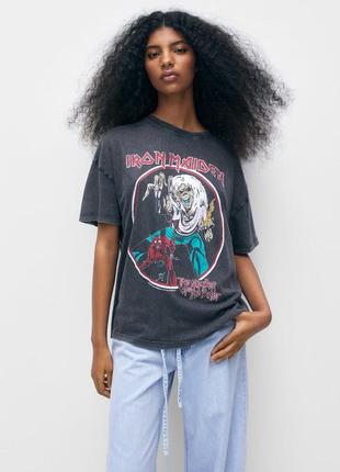 Футболка iron maiden pull&bear