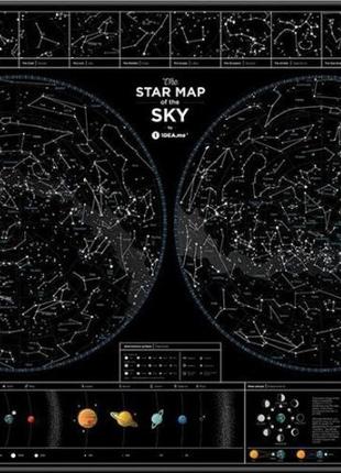 Карта зоряного неба «Star map of the sky, англійська мова, в т...
