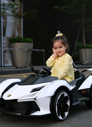 Детский электромобиль Lamborghini (белый цвет) с пультом радио...