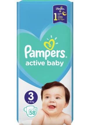 Підгузок Pampers Active Baby Midi Розмір 3 (6-10 кг), 58 шт (8...