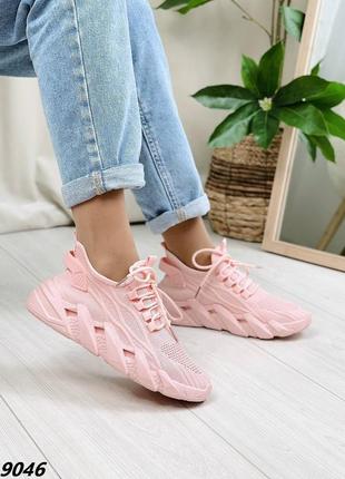 Кроссовки материал обувной текстиль цвет розовый