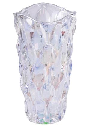 Стеклянная ваза 23,5м для цветов, прозрачная, оттенок хамелеон
