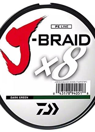 Шнур Daiwa J-Braid X8 150m Dark Green #0.6/0,06mm 4,0kg