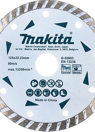 Круг отрезной Makita алмазный по бетону и мрамору турбо 125x22...