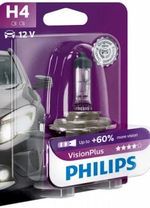 Автолампа Philips 12342VPB1 H4 Vision Plus 12V 60/55W (3228)