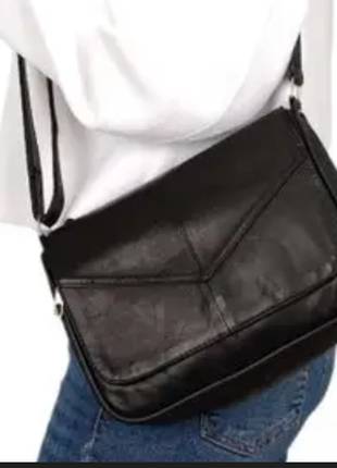 Женская кожаная сумка кросс-боди с регулируемым плечевым ремнем