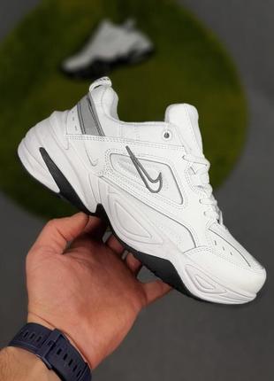 Nike m2k tekno белые с черным и серебром кроссовки женские бел...