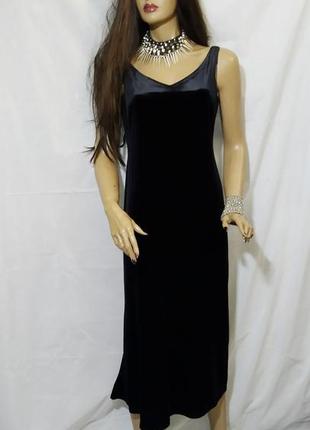 Черное бархатное вечернее платье