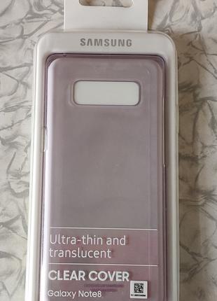 Чохол Samsung galaxy note 8 clear cover orchid gray