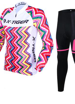Вело костюм жіночий X-Tiger XW-CT-155 Multicolor Zigzag S комп...