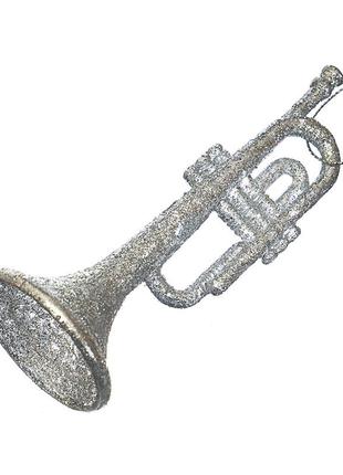 Украшение "золотая труба в блёстках"