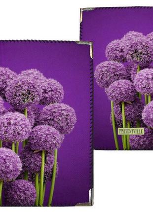 Обложка на паспорт фиолетовые цветы
