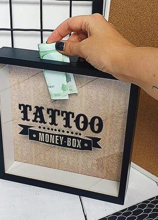 Деревянная копилка для денег tatoo