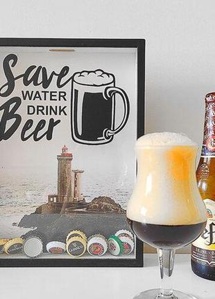 Копилка для крышек от пива save water, drink beer
