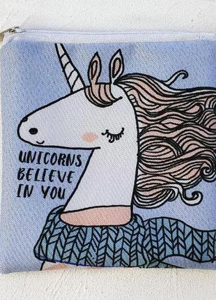 Косметичка квадратная basic unicorns believe in you