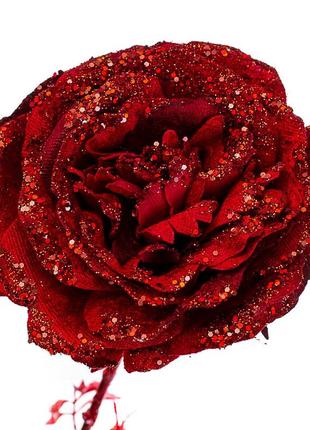 Новогодняя роза 74 см красная