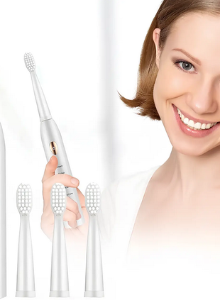 Электрическая зубная щетка SONIC TOOTHBRUSH WHITE на аккумуляторе