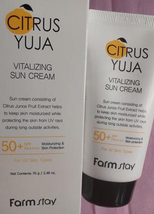 Солнцезащитный крем farmstay citrus yuja vitalizing sun cream ...