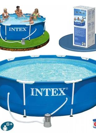 Каркасний басейн Intex 305x76 см Metal Frame Pool 28202, з філ...