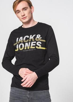 Jack & jones - лонгслив с логотипом, черный, s
