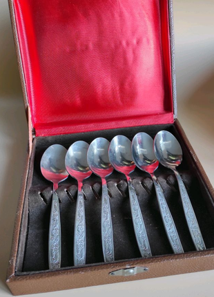 Подарочный набор из 6  чайных ложек, нержавейка  СССР