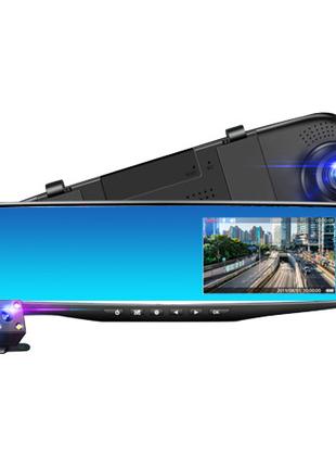 Автомобильный видеорегистратор-зеркало L-9004, LCD 3.5'', 2 ка...