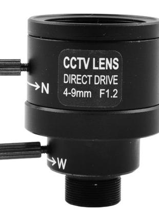 Вариофокальный объектив CCTV 1/3 PT 0409 4mm-9mm F1.2 Direct D...