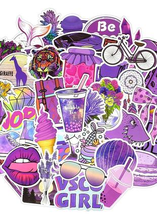 Набор виниловых наклеек стикеров Стикербомбинг Violet Style 25шт