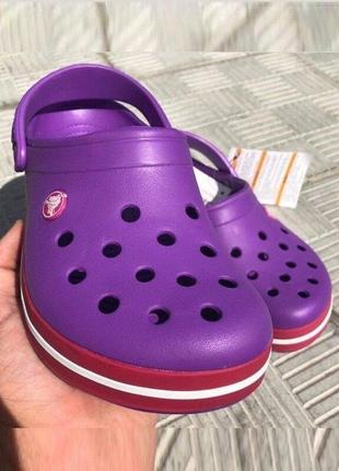 Крокс крокбэнд клог фиолетовые crocs crocband clog purple/cand...