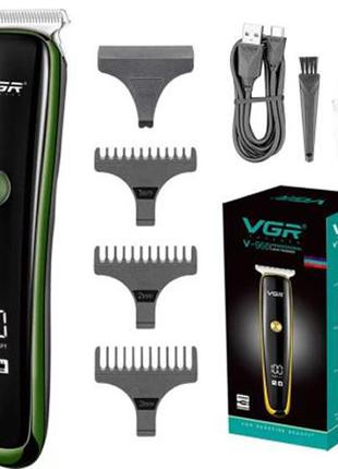 Машинка (триммер) для стрижки волос VGR V-966 GREEN, Professio...