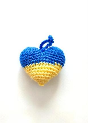 Сердечко амигуруми флаг украины 🇺🇦 сердце вязаное брелок подар...