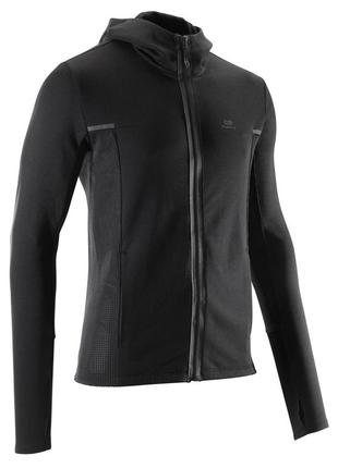 Куртка для бігу kalenji run warm чоловіча чорна кофта (xl) з к...