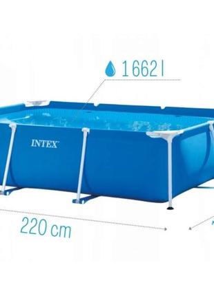Прямоугольный каркасный бассейн Intex 220х150х60см Small Frame...