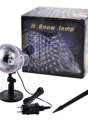Светодиодный лазерный проектор Star Shower Snow 809-white, дом...