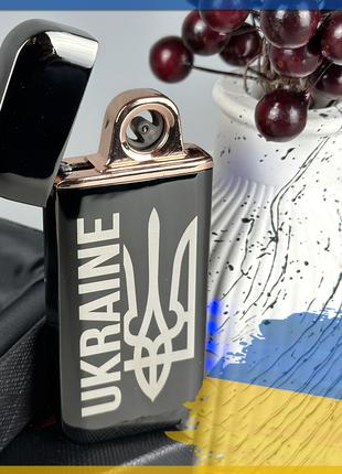Зажигалка электроимпульсная USB с фонариком UKRAINE, персональ...