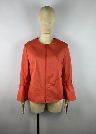 Женская куртка akris punto cotton orange zip jacket size 12
