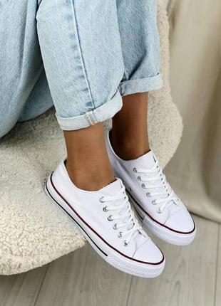 Текстильные кеды кроссовки в стиле классических белых converse