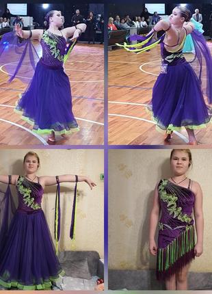 Плаття для спортивно бальних танців 2 в 1 стандарт і латина 15...